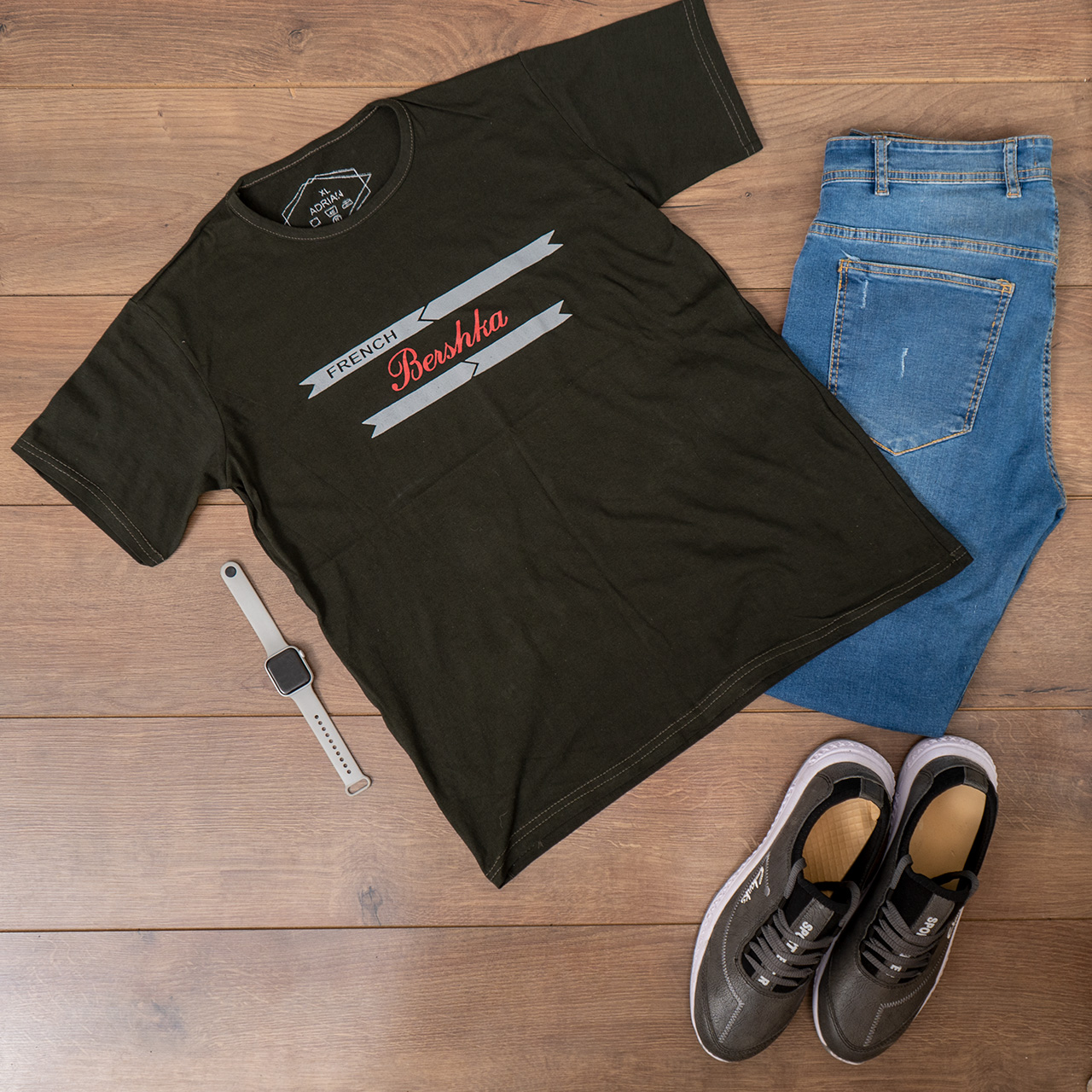 تیشرت مردانه سبز(T) مدل FRENCH