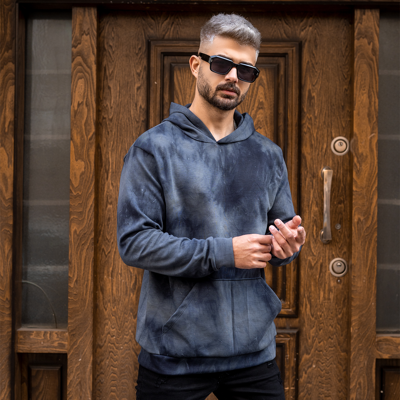 هودی مردانه طوسی مدل Barisan