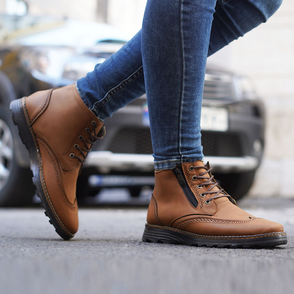 نیم بوت مردانه قهوه ای مدل Hirbod