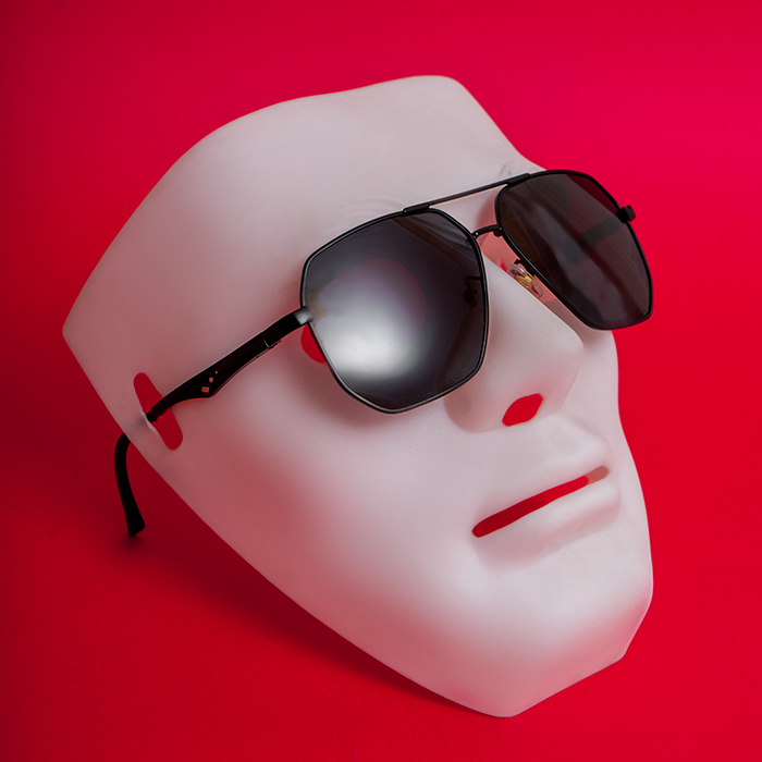 عینک آفتابی شش ضلعی مشکی مدل W702