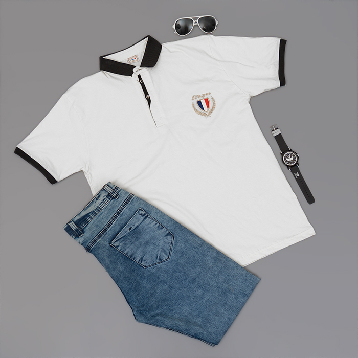 تیشرت مردانه سفید مدل RIBAN