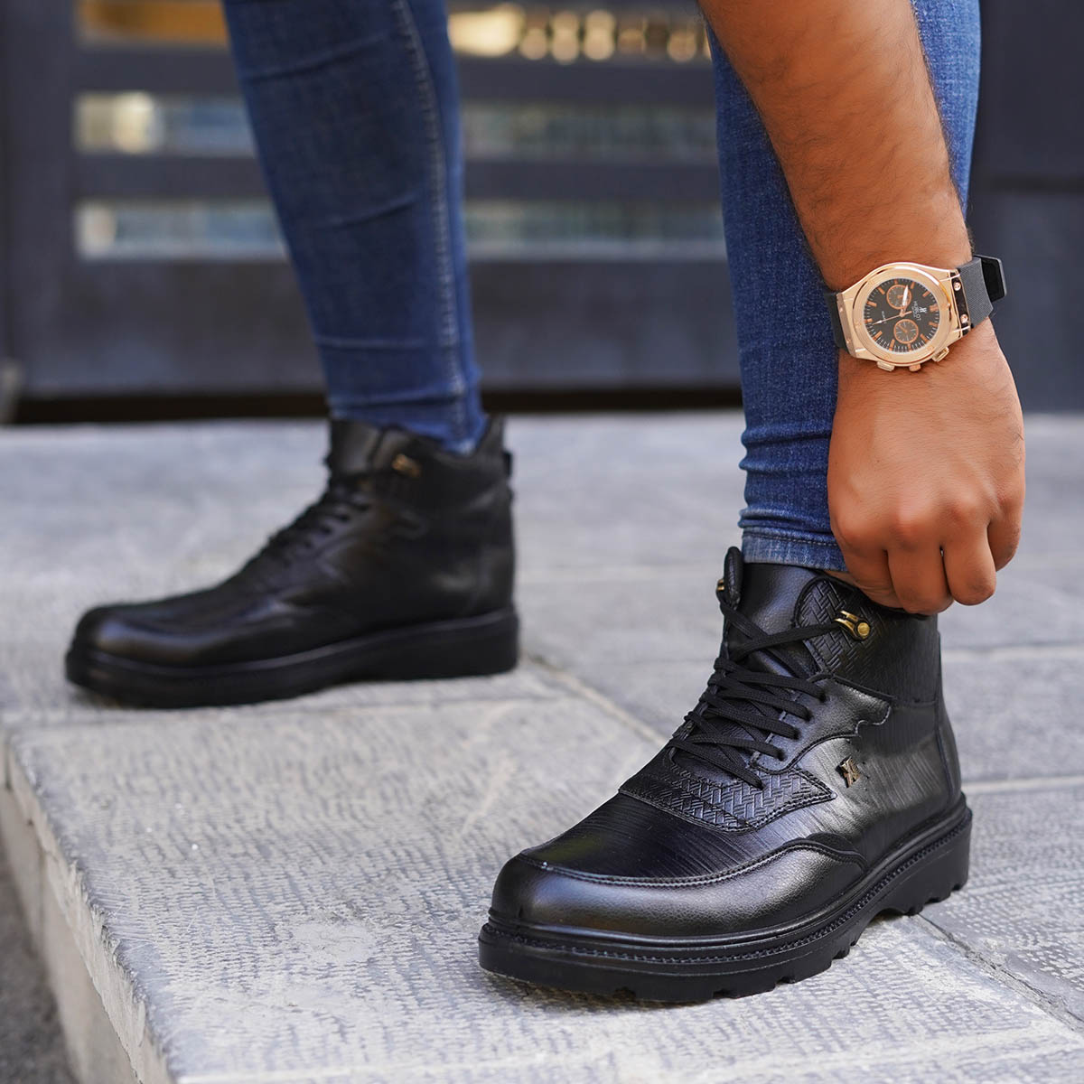 نیم بوت مشکی مردانه مدل Parsa