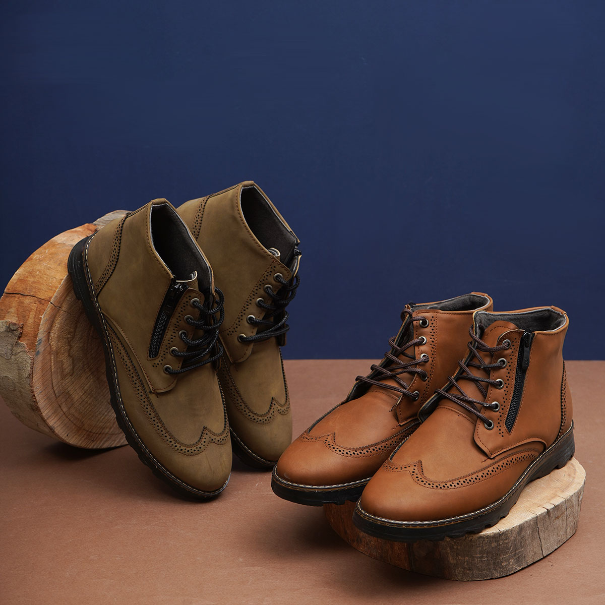 نیم بوت مردانه خاکی مدل Hirbod
