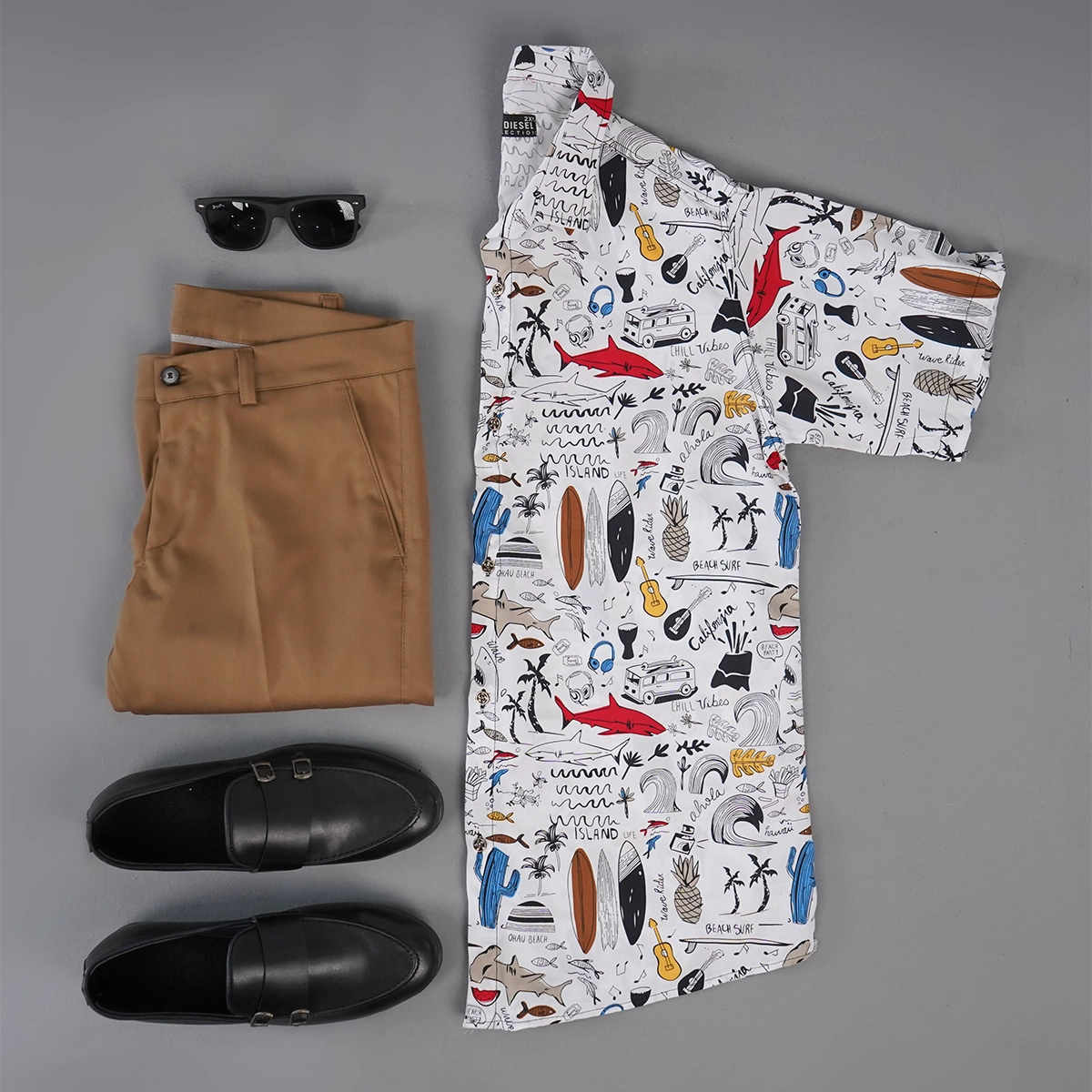 پیراهن هاوایی طرح فانتزی مردانه مدل Nimo