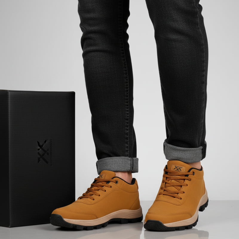 کفش مردانه عسلی CK مدل Behdad