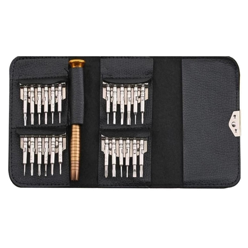 مجموعه 25 عددی پیچ گوشتی ساعتی جیبی-مشکی